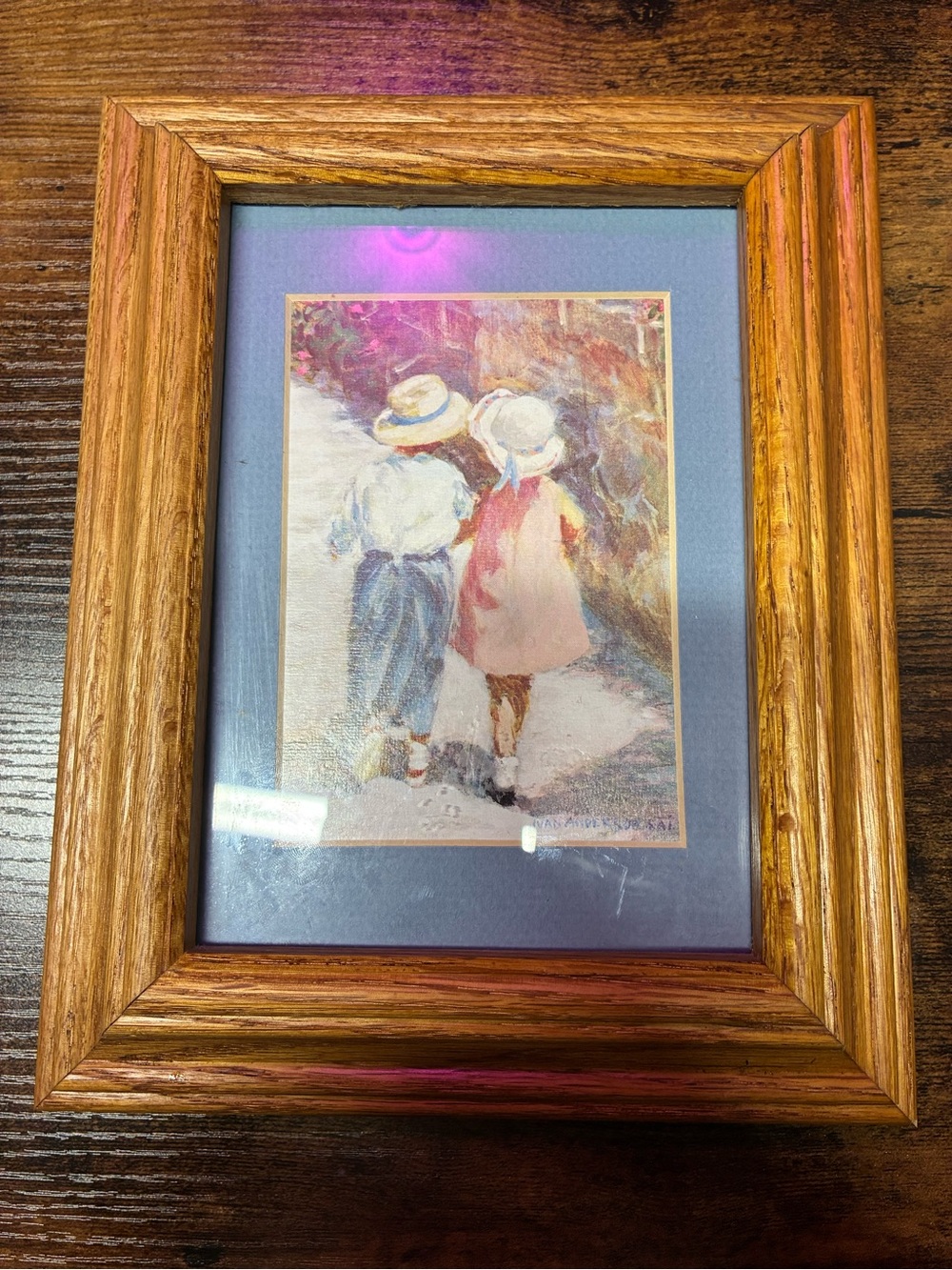 Ivan Anderson S.A.I “Secrets” Boy and Girl Framed 10”x8” Signed Lithograph